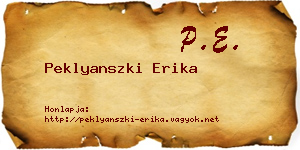 Peklyanszki Erika névjegykártya